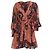 Vestido Mini Wrap Impresso Noemi em Seda Laranja Ulla Johnson