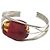 Autre Marque Bracciale a 7 fili in argento sterling 925 con pietra champagne e bordeaux