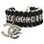 Bracciale in velluto e charm in strass Chanel Nero Argento