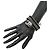 Bracciale in velluto e charm in strass Chanel Nero Argento - vista 4