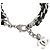 Bracciale in velluto e charm in strass Chanel Nero Argento - vista 5