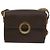 Céline Celine Vintage Macadam Circle Logo Canvas and Leather Marrone