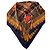 Autre Marque Foulard in seta con motivo a scacchi e stemmi Marrone Rosso Blu D'oro