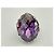 Autre Marque Anello in argento 925 con zaffiro viola ovale e diamanti - vista 2