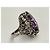 Autre Marque Anello in argento 925 con zaffiro viola ovale e diamanti - vista 3