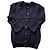 Autre Marque Navyblauer Wollcardigan mit Pony-Logo