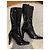 Autre Marque Botas negras de charol con tacón Negro - vista 12