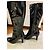 Autre Marque Botas negras de charol con tacón Negro - vista 8