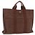 Hermès HERMES Borsa a Mano Her Line MM Tela Marrone Argento Auth ARZ296