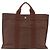 Hermès HERMES Borsa a Mano Her Line MM Tela Marrone Argento Auth ARZ296 - vista 3