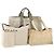 Hermès HERMES PRADA Borsa a Mano Chanel Pelle Tela Nylon 3 Set Beige Auth 168823