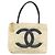 Borsa tote standard CHANEL in tela beige con CC dorato Auth BSZ077 D'oro - vista 13