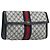 GUCCI GG Supreme Sherry Line Clutch Bag PVC Blu Navy Rosso 84 01 007 Auth ARZ315