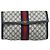 GUCCI GG Supreme Sherry Line Clutch Bag PVC Blu Navy Rosso 84 01 007 Auth ARZ315 - vista 2