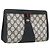 GUCCI GG Supreme Sherry Line Clutch Bag PVC Blu Navy Rosso 89 01 032 Auth 173392