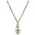 Colar Christian Dior metal tom dourado Auth BA11481
