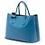 Prada Grande Borsa Doppia in Pelle Saffiano Blu - vista 2