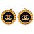 Orecchini a clip in oro placcato e smalto CC dorato di Chanel