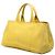 Bolsa grande de lona canapa logo amarelo Prada - vista 2