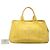 Bolsa grande de lona canapa logo amarelo Prada - vista 9