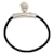 Hermès Black Leather Cadena Heart Charm Bracelet  - view 3