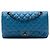 Chanel Blu Medio Classico in Pelle di Vitello Doppio Flap