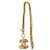 Chanel Collana a catena con medaglione trapuntato in tono oro vintage CC D'oro