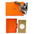 Couverture d'agenda en cuir orange Hermès avec inserts de carte du monde  - vue 1