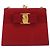 Borsa a Spalla Vala Chain in Pelle Rossa e Oro Auth ARZ298 di Salvatore Ferragamo Rosso D'oro - vista 13