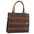 Céline Borsa a mano in tela Macadam CELINE in pelle PVC marrone e oro Auth bs33972 D'oro