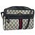 GUCCI GG Supreme Sherry Line Shoulder Bag PVC Navy Gold 56 02 005 Auth ARZ102 Golden Navy blue