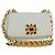 CHANEL Bolsa de Ombro Griboa V Stitch em Couro Branco Ouro CC Auth ARZ551SAV Dourado