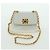 CHANEL Bolsa de Ombro Griboa V Stitch em Couro Branco Ouro CC Auth ARZ551SAV Dourado - vue 12