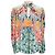 Blusa con colletto a fiocco stampata multicolore blu / rosa Etro