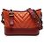 Chanel Borsa a spalla piccola in pelle di agnello chevron Gabrielle arancione