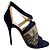 Jimmy Choo Sandali in Velluto e Pizzo Vantage 10 CM 40 Blu - vista 5