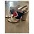 Sandali Christian Dior Ecru con Motivo Rosso e Blu in Pelle Beige - vista 2