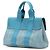 Borsa a mano Hermès Valparaiso PM in pelle Toile Chevron Blu - vista 3