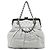 Bolsa de mão estruturada em couro de bezerro iridescente cinza Chanel Marrom