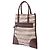 Beige Tweed Flach-Tote mit Vitello-Besatz von Prada - Ansicht 2