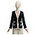 By Malene Birger Schwarzer Wollcardigan mit cremefarbenem Besatz und goldenen Knöpfen Roh