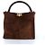 Fendi Borsa a spalla Peekaboo Light in suede Nero