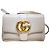 Gucci Borsa a tracolla incrociata GG Marmont in pelle bianca piccola Bianco