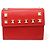 Valentino Tarjetero de piel de ternera roja Rockstud