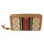 Bamboo Gucci Rania Zip Langbörse aus Bambus mit GG-Logo-Jacquard und WEB-Tassel Braun