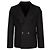Céline Jacket in Striped Wool Gabardine Black