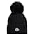 Moncler Cashmere-Mix-Pompon-Mütze Schwarz