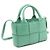 Bottega Veneta Borsa Tote e a Spalla in Pelle Nappa Candy Arco Sirena Verde - vista 4