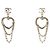 Chanel orecchino a catena a forma di cuore cc CC - vista 5