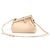 Fendi Borsa a spalla piccola in Napa beige con logo dorato Marrone